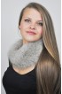 Grey Fox fur headband - Fur collar